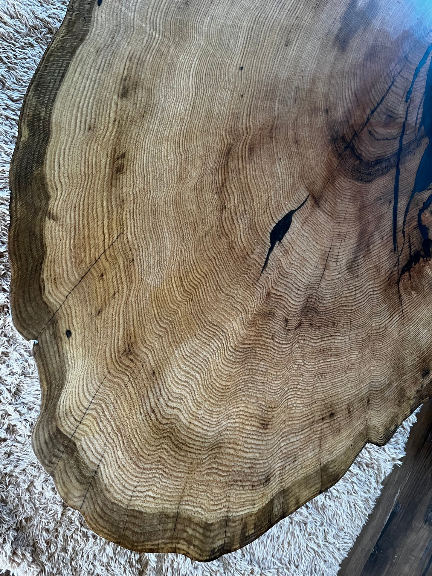 Custom White Oak Live Edge Slab Coffee Table **Ready**