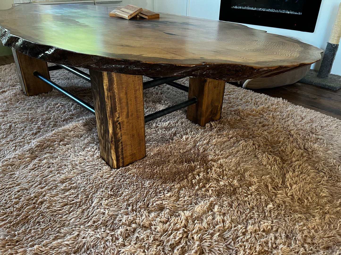 Custom White Oak Live Edge Slab Coffee Table **Ready**