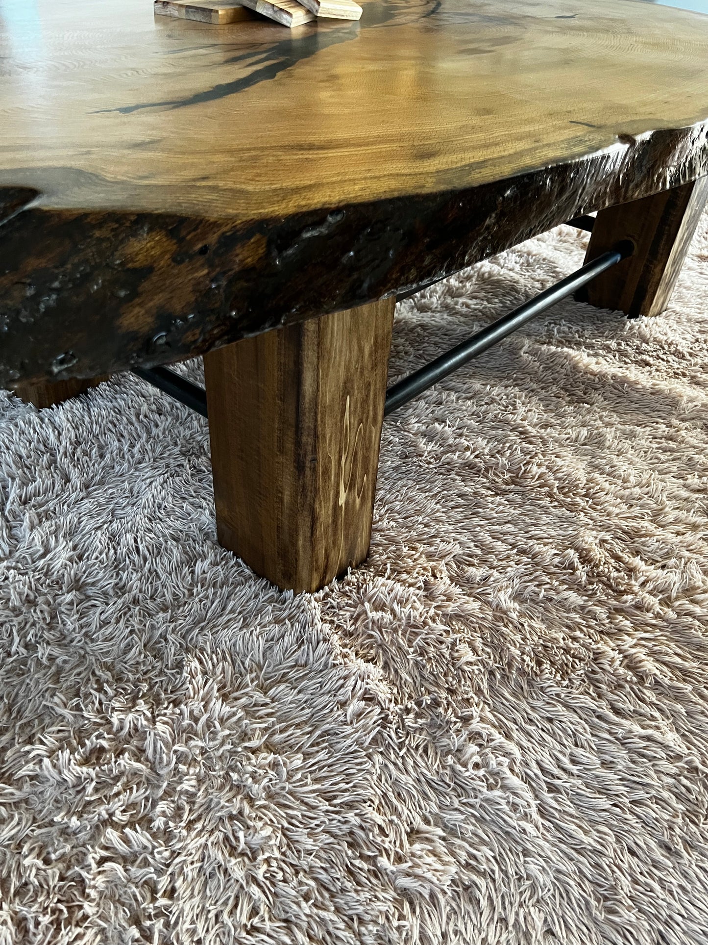 Custom White Oak Live Edge Slab Coffee Table **Ready**