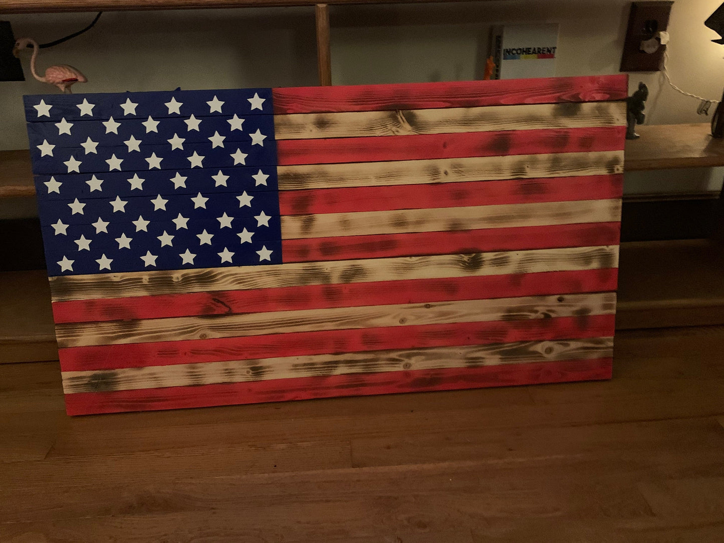 Burnt  Rustic American Flag