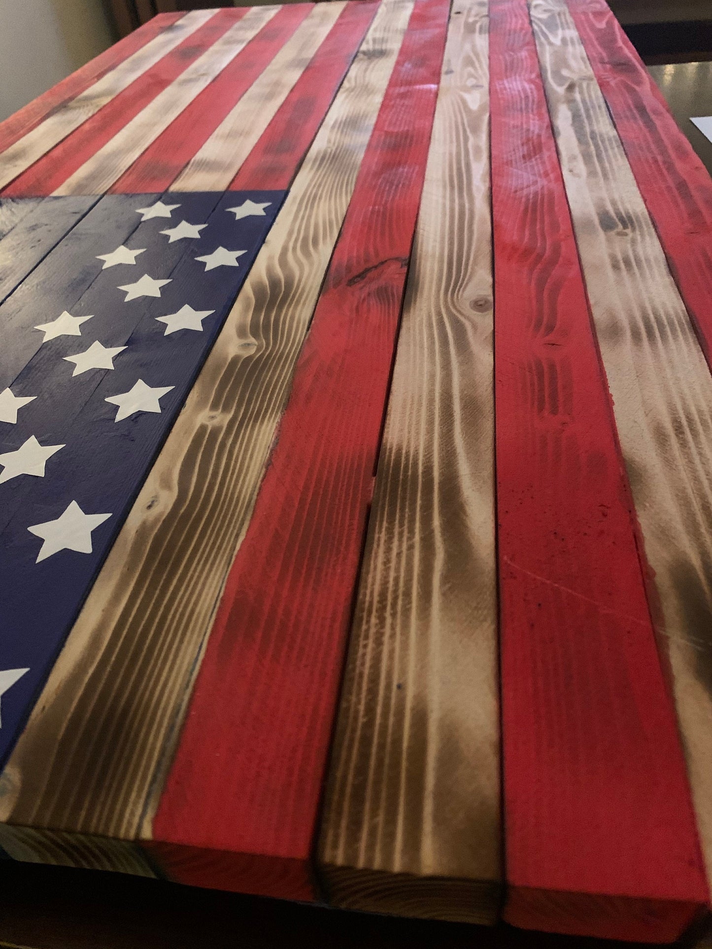 Burnt  Rustic American Flag