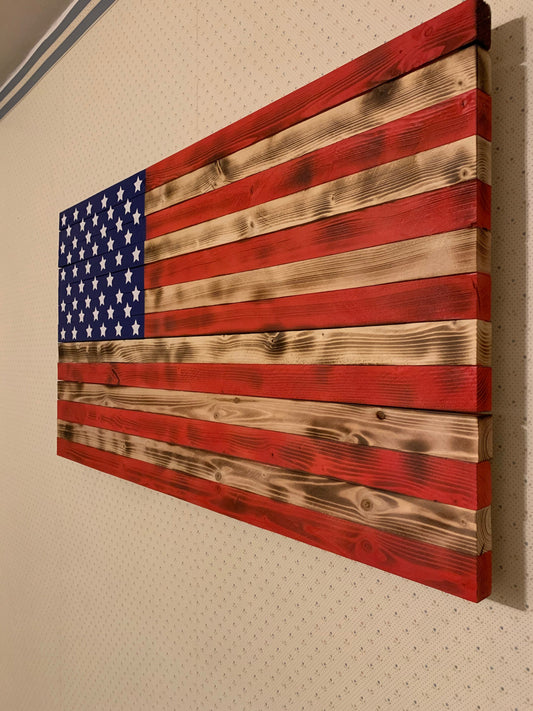 Burnt  Rustic American Flag