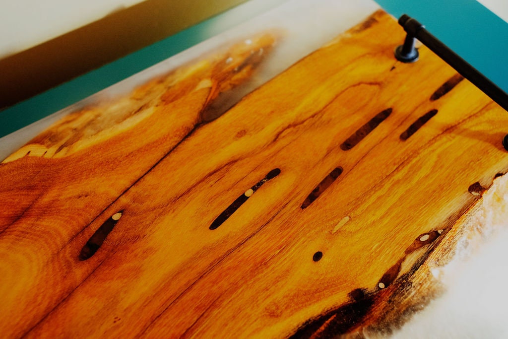 Epoxy Live Edge Charcuterie Board With Handles