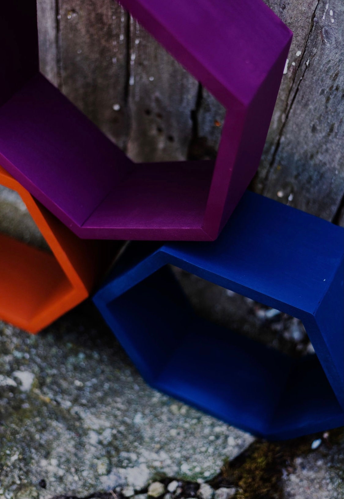 Colorful Hexagon Shelves - Shelving