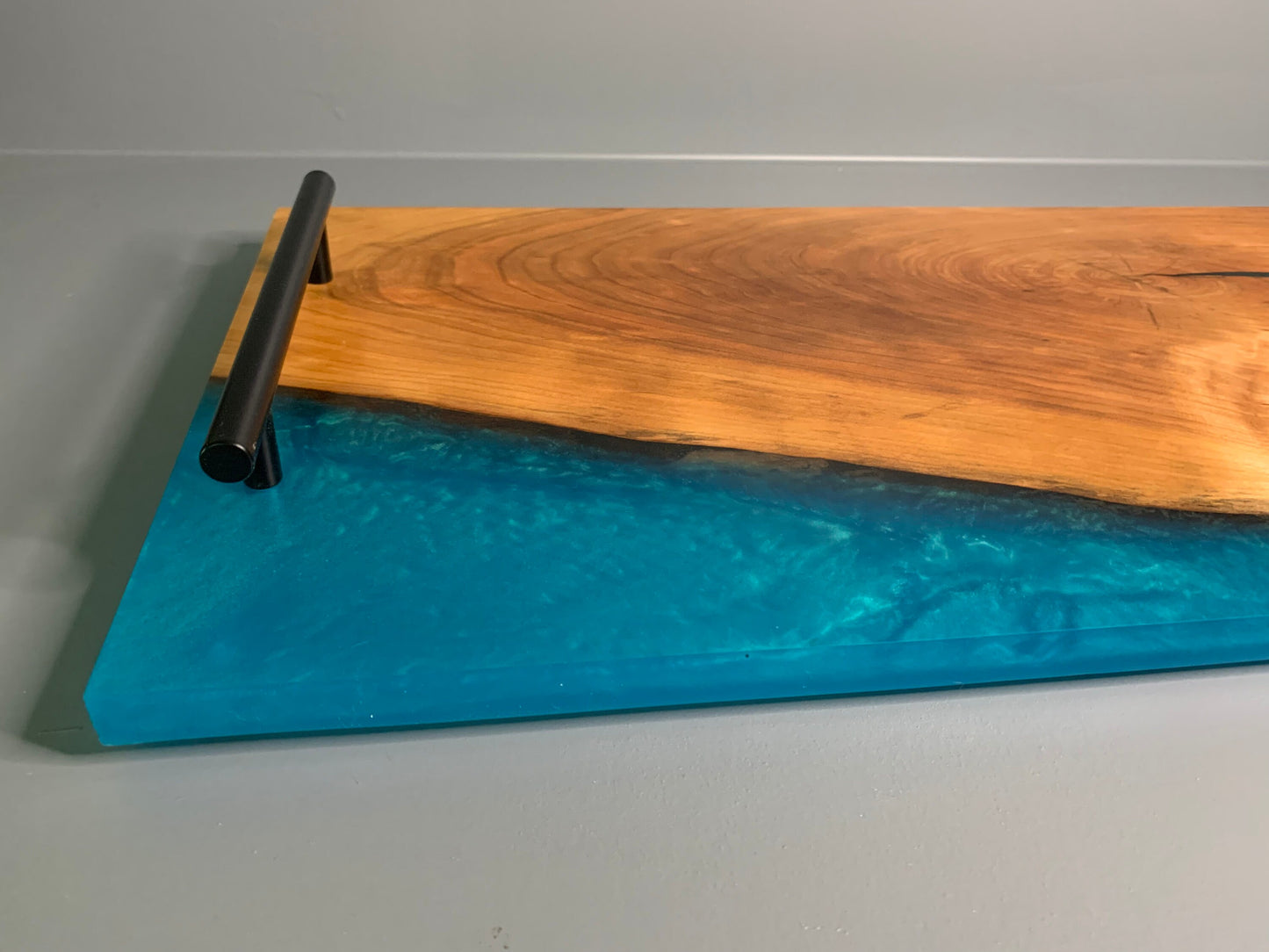 Epoxy Live Edge Charcuterie Board With Handles